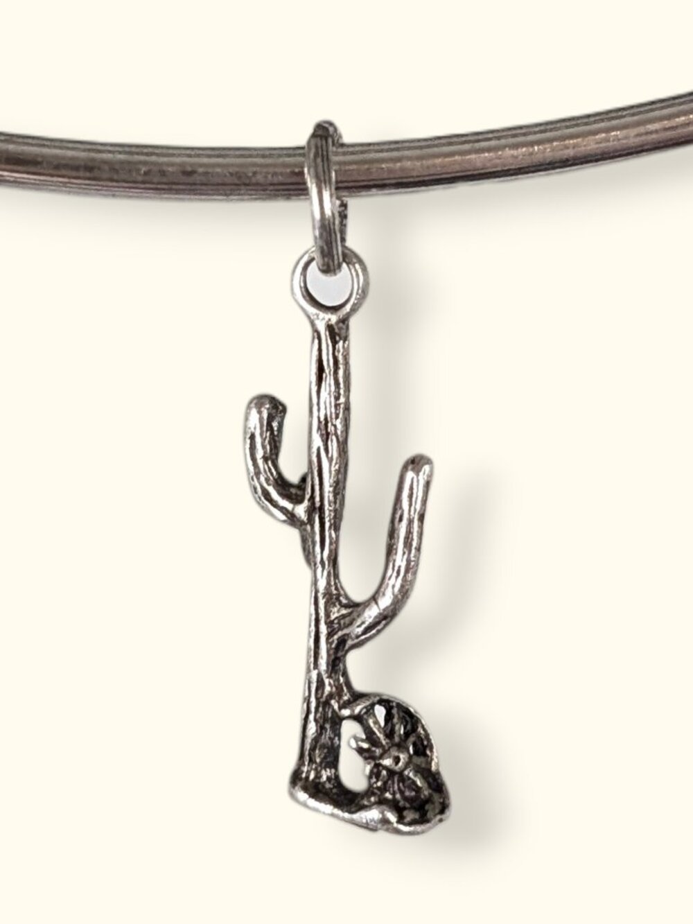 Vintage Sterling Silver Skinny Cactus Charm